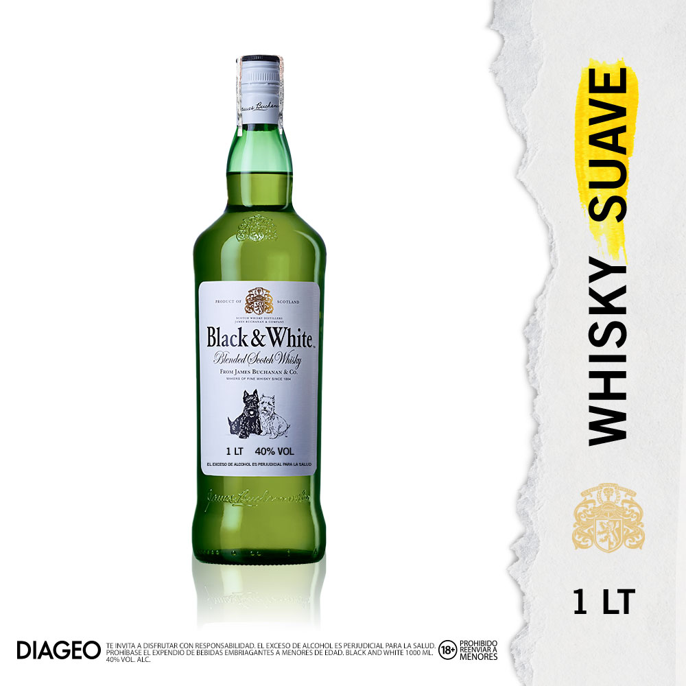 Black & White Whisky 8 Años 40% Botella 1L