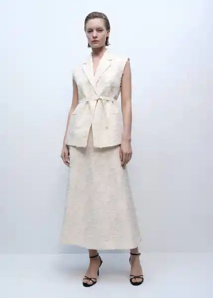 Chaleco Floc Offwhite Talla XS Mujer Mango