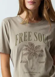 Camiseta Mujer Verde Oleoso Medio Talla S 401G030 Naf Naf
