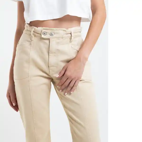 Pantalón Falling Mujer Café Siena Medio Talla 6 435E319 Naf Naf