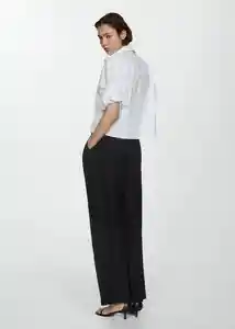 Camisa Rua Celeste Talla M Mujer Mango