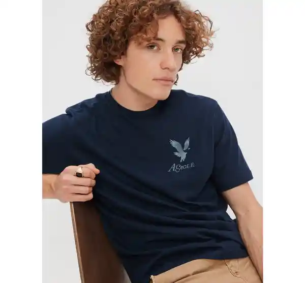 Camiseta Hombre en Azul T. X-SMALL American Eagle