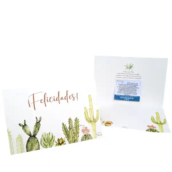 Tarjeta para Regalo Con Semillas Felicidades