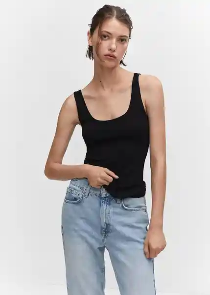 Top Casar Negro Talla S Mujer Mango