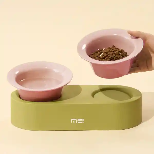 Make Sure Comedero Doble Verde Rosa