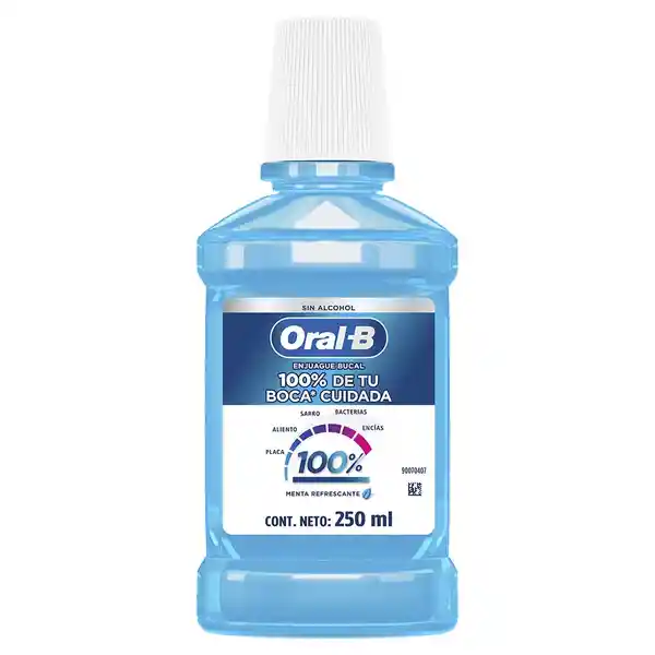 Enjuague Bucal Con Sabor A Menta Refrescante Oral-B 100% De Tu Boca Cuidada250 ml