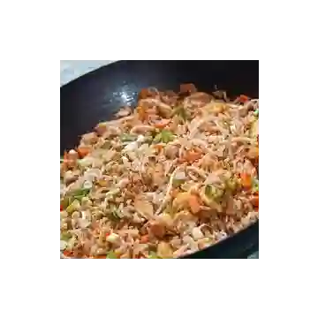 23B Arroz Frito con Jamón + Pollo + Papa