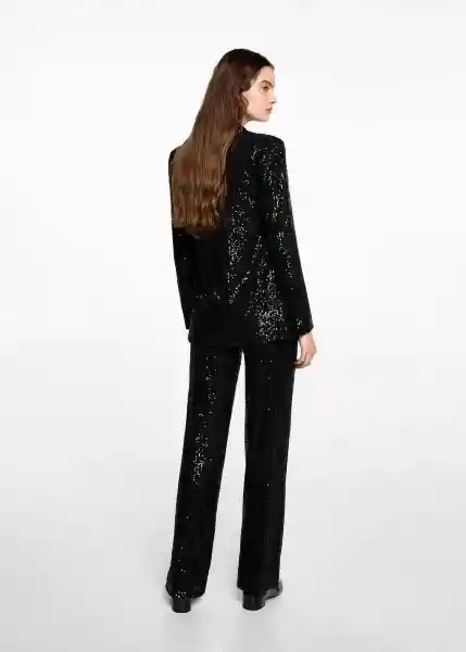 Blazer Americana Sequinb Negro Talla 21 Teen Niñas Mango