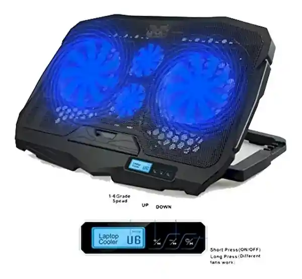 Hepa Base Refrigerante Para Pc Portátil 4 Ventiladores y Luz Led