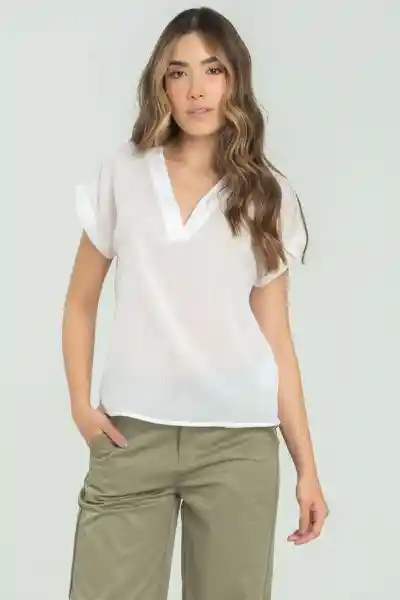 Blusa Soft Color Blanco Crudo Talla L Ragged
