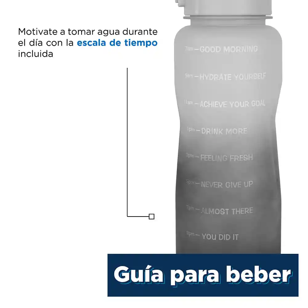 Botella Plástico Gran Capacidad Colores de Degradado 2 L Miniso