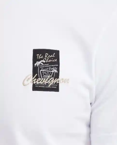 Camiseta Embroidered Masculino Blanco 0 Claro Talla S Chevignon