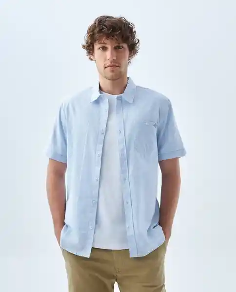 Camisa Hombre Azul Talla M 819f011 Americanino