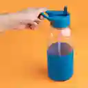 Vaso Plástico Con Asa y Funda de Serie Azul Miniso