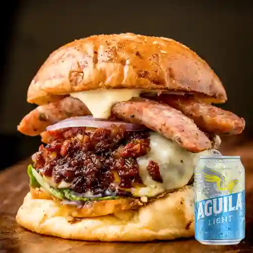 Combo Hamburguesa Chorizo + Águila Ligera 355 ml