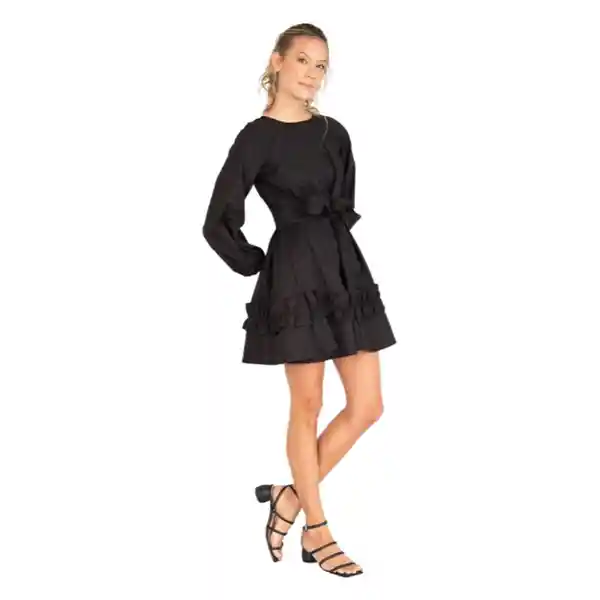 Vestido Corto Dutch Negro Xs