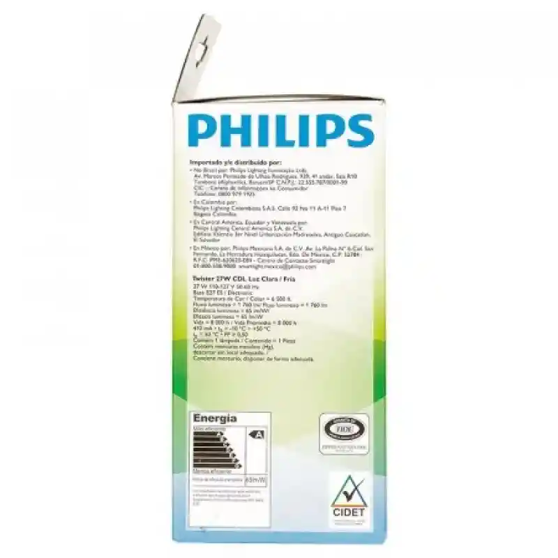 Philips Home Bombillo Ahorrador Espiral Luz Fría 27W