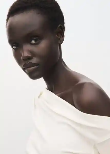 Camiseta Lima Offwhite Talla S Mujer Mango