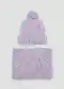 Gorro Malva Lila Talla 96 Niñas Mango