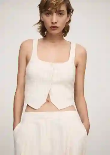 Chaleco Geranio Crudo Talla L Mujer Mango