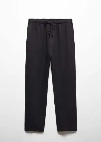 Pantalón Linen Negro Talla XS Mujer Mango