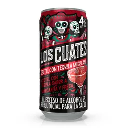 Los Cuates Coctel Tequila Margarita Fresa