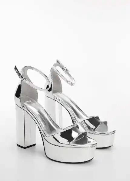 Sandalias Pretty Plata Talla 41 Mujer Mango