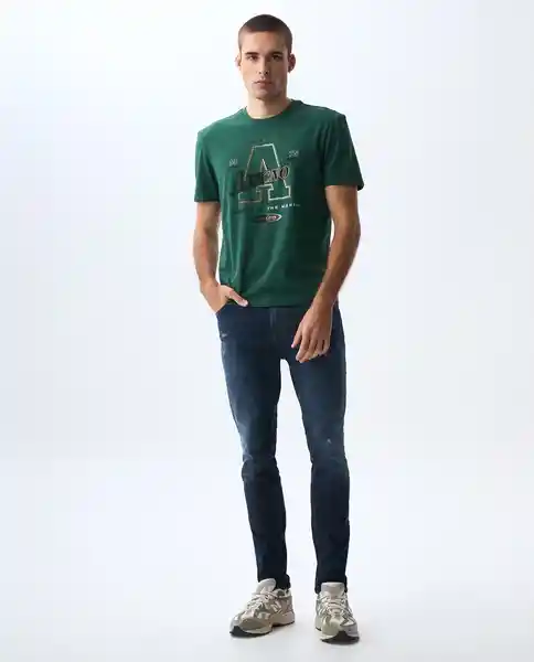 Camiseta Hombre Verde Talla L 841G023_VER190511 Americanino