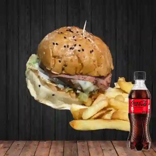 Hamburguesa de Carne +Papas Francesas +CocaCola S/az 400ml
