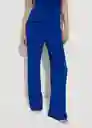 Pantalón Atisa Azul Talla S Mujer Mango