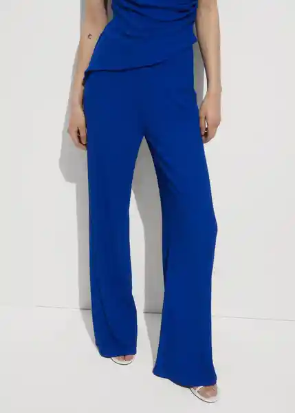 Pantalón Atisa Azul Talla S Mujer Mango