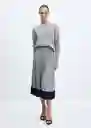 Falda Sara-H Gris Claro Vigoré Talla XS Mujer Mango