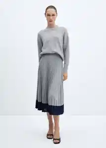 Falda Sara-H Gris Claro Vigoré Talla XS Mujer Mango