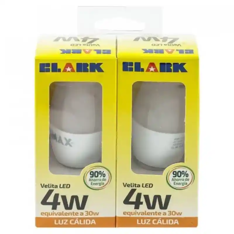 Clark Set 2 Bombillos Luz Cálida Tipo Vela