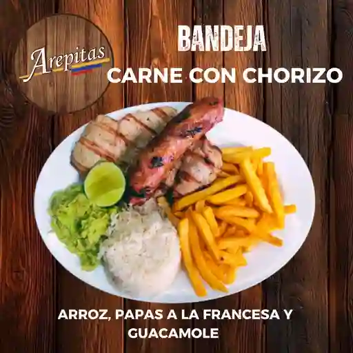Bandeja carne con chorizo