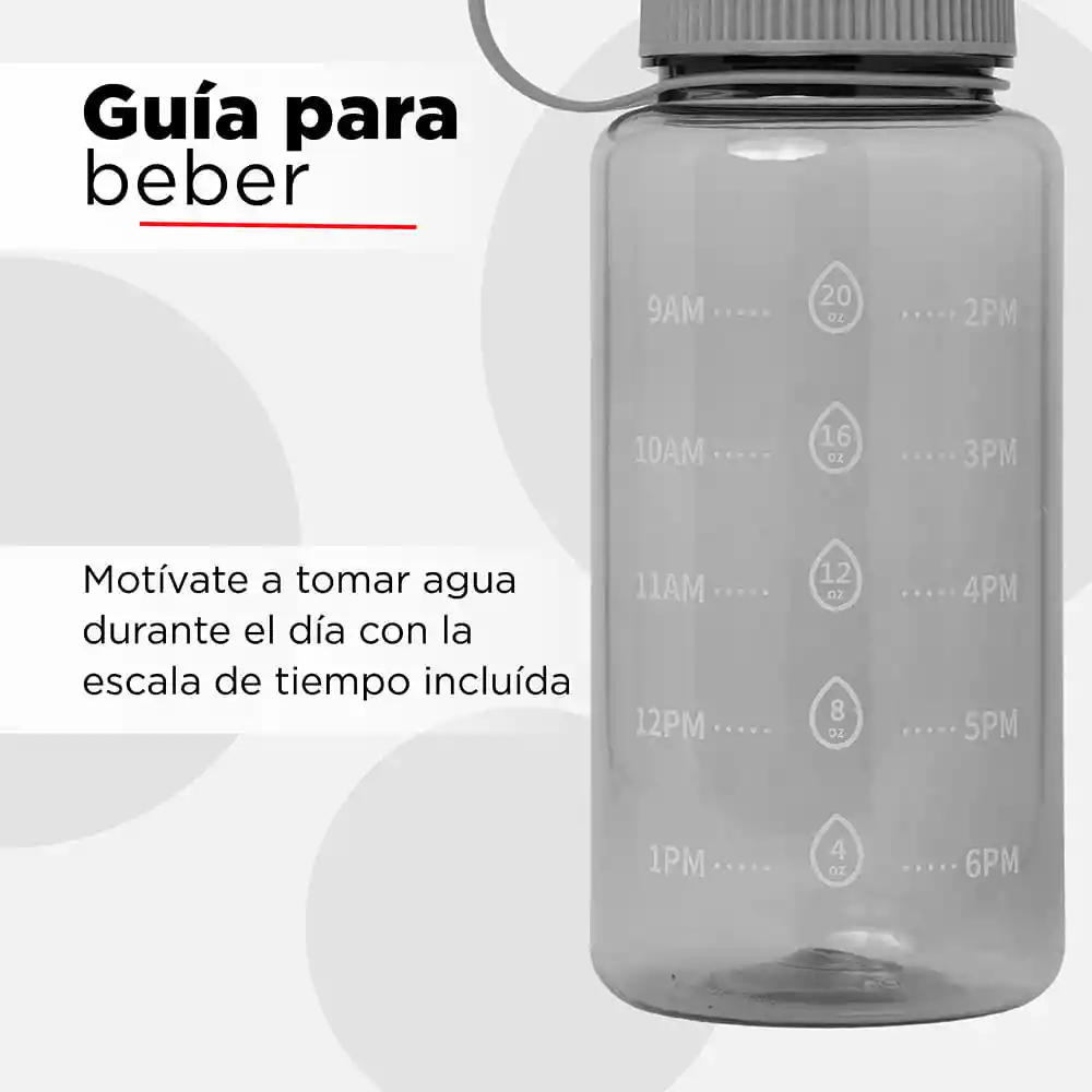 Botella de Plástico de Agua Fría con Asa Cool Gris Miniso 