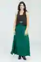 Falda Larga Chleo Color Verde Oscuro Talla 6 Ragged