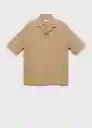 Camisa Banarea Beige Talla M Hombre Mango