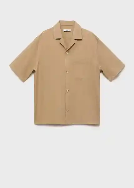 Camisa Banarea Beige Talla M Hombre Mango