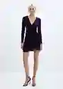 Vestido Xmartita Morado Talla S Mujer Mango