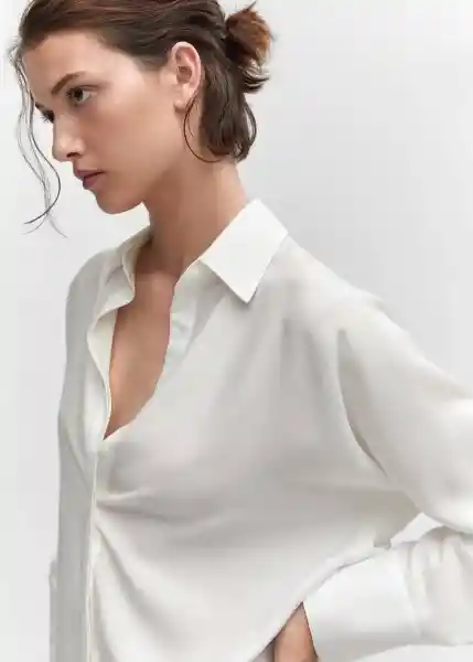 Camisa Lima Offwhite Talla XS Mujer Mango