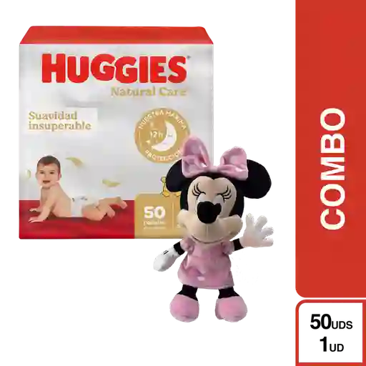 Combo Pañal Huggies Natural 2/M + Disney Peluche Minnie Mouse