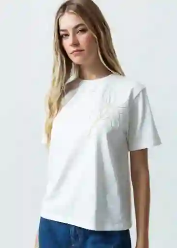 Camiseta Mujer Crudo Puro Claro L Naf Naf