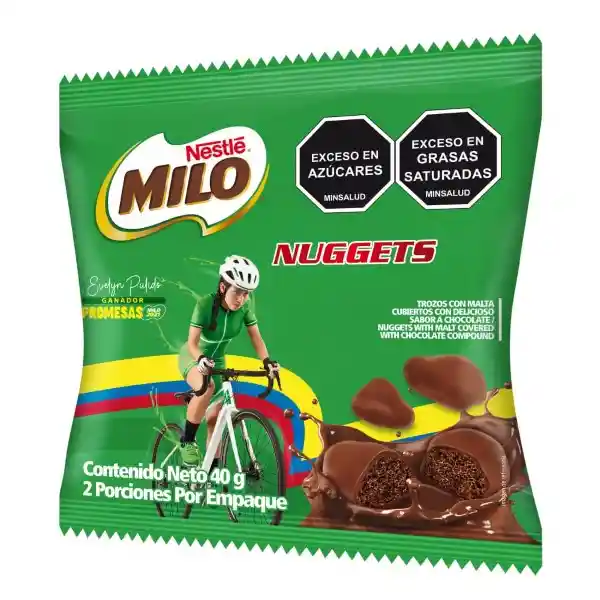 Milo Trozos con Malta Cubiertos Sabor Chocolate