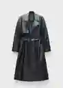 Abrigo Trench Moon Negro Talla L Mujer Mango