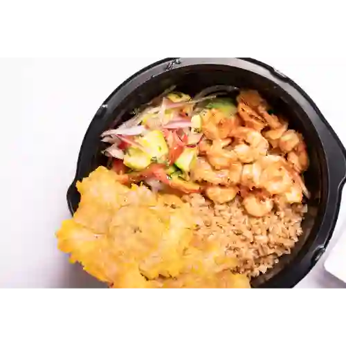 Bowl con Camarones Al Ajillo