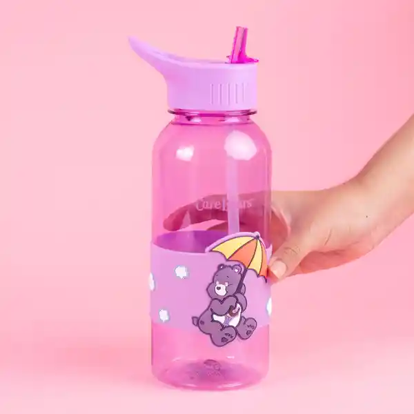 Vaso Plástico Con Pitillo y Funda Bears Púrpura 1000 mL Miniso