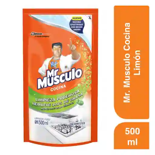 Mr Musculo Limpiador Quitagrasa líquido verde doypack repuesto, 500ml