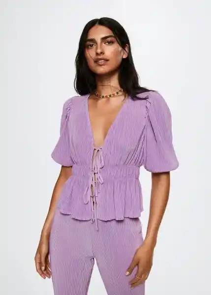 Blusa Monica Malva Talla 27 Mujer Mango