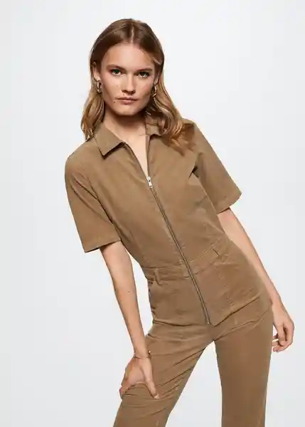 Mono Pana Beige Talla 18 Mujer Mango